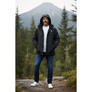 Gerry Mens Black Hooded Winter Jacket Insulated Ski Snowboarding Outdoor Size XL